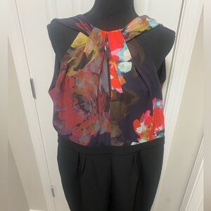 Trina Turk Floral Black Jumpsuit
